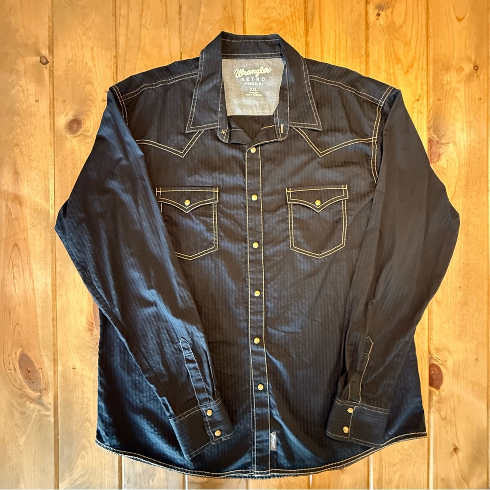 Wrangler Retro Premium Dark Blue Pearl Snap